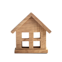 A wooden house standing alone against a transparent background png