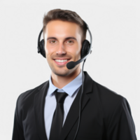 A call operator is calling, clean transparent background png