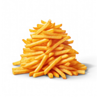 French fries with chicken batter, in the style of photo-realistic landscapes, on an isolated transparent background png