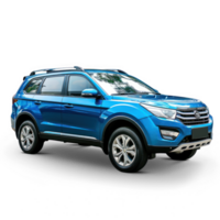 presentation of a blue SUV type car, transparent background png