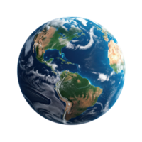 Earth planet isolated on the middle of the transparent background png