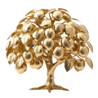 golden tree isolate on transparent background png