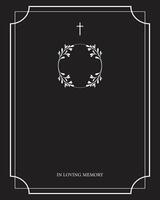 Funeral card. Empty card. Black and white vector