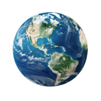 Hyper-realistic image of planet Earth, isolated in transparent background png