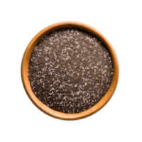Top view of Chia seeds in bowl on transparent background png