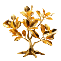 golden tree isolate on transparent background png