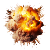 an explosion with smoke and fire on a white background png