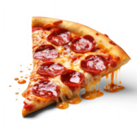 a slice of pepperoni pizza on a isolate on transparent background png
