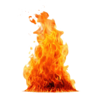 Fire , elevation side view , isolated on transparent background png