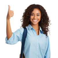 Happy student on a transparent background png