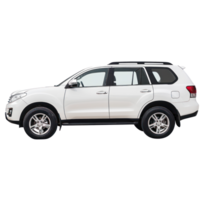 white SUV car in angle view isolated on transparent background png