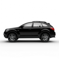 black SUV car in angle view isolated on transparent background png