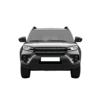 Grey SUV car front view no logo brand transparent background png