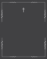 Funeral card. Empty card. Leaves frame vector