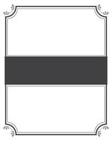 Funeral card. Empty card for funeral with black frame vector