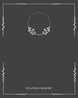 Funeral card. Empty card. Grey and white photo frame vector