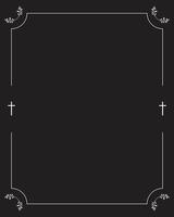 Funeral card. Empty card for funeral with frame and space for text vector