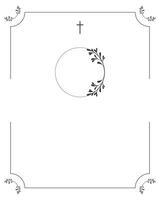 Funeral card. Empty card for funeral with white background and photo frame vector
