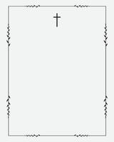 Funeral card. Empty card. Grey background and frame vector