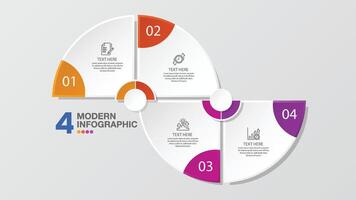Infographic with 4 steps, process or options. vector