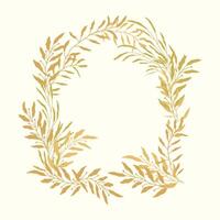 Golden wreath of leaves on a white background vector