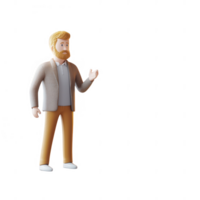 A cartoon character with a beard in a casual pose, ready to engage in conversation. png