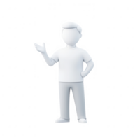 A 3D character representing a businessman making a gesture of explanation. png