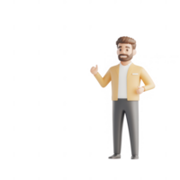 A cheerful man in casual attire gesturing warmly, embodying friendliness and approachability. png