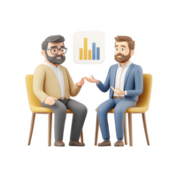 Two professionals discussing data insights in a modern office setting. png