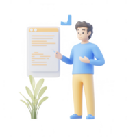 A professional man presenting digital data on a screen in a modern setting. png
