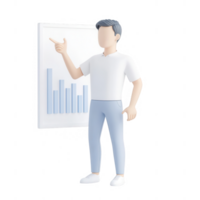 A businessman presenting data on a chart, showcasing growth and analytics. png