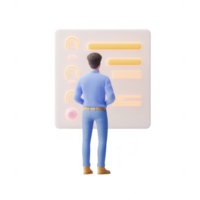 A character interacting with a digital interface for data management tasks. png