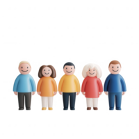 Colorful and diverse group of cartoon characters representing friendship and unity. png
