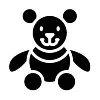 Teddy Bear Icon - solid vector