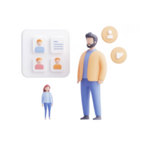 Dynamic teamwork illustration featuring diverse characters and user interface elements. png