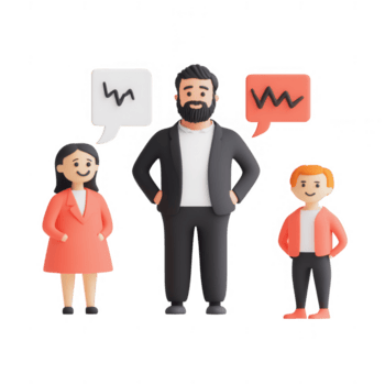 vielfältig Gruppe von Einzelpersonen einnehmend im Konversation mit Rede Blasen. png