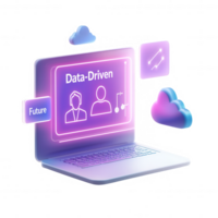 An innovative laptop displaying data-driven concepts and future technology. png