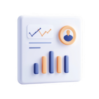 Modern data visualization chart with graphs and user profile illustration. png