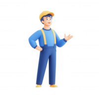 A friendly male character in work attire, smiling and gesturing positively. png