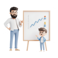 A mentor teaching a young boy about growth and success through visual presentation. png