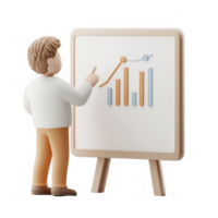 A person analyzing a graph, showcasing data visualization concepts in business. png