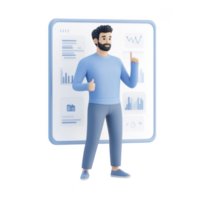 A professional man presenting data analysis trends and insights effectively. png