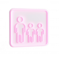 Stylized family icon representing adults and children in a minimalistic design. png