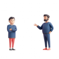 Two characters engaging in a conversation, expressing various emotions and thoughts. png