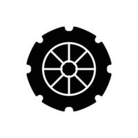 Car Wheel Tire Design icon solid vector