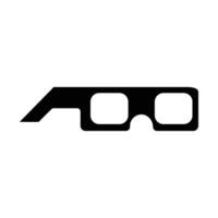 3d eyeglasses icon - Solid vector