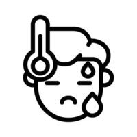 Fever icon - line vector