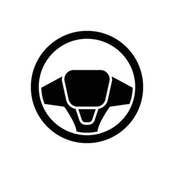Steering Wheel Control icon solid vector
