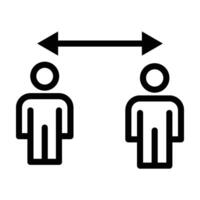 Social Distancing icon - line vector