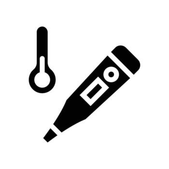 Thermometer icon - solid vector
